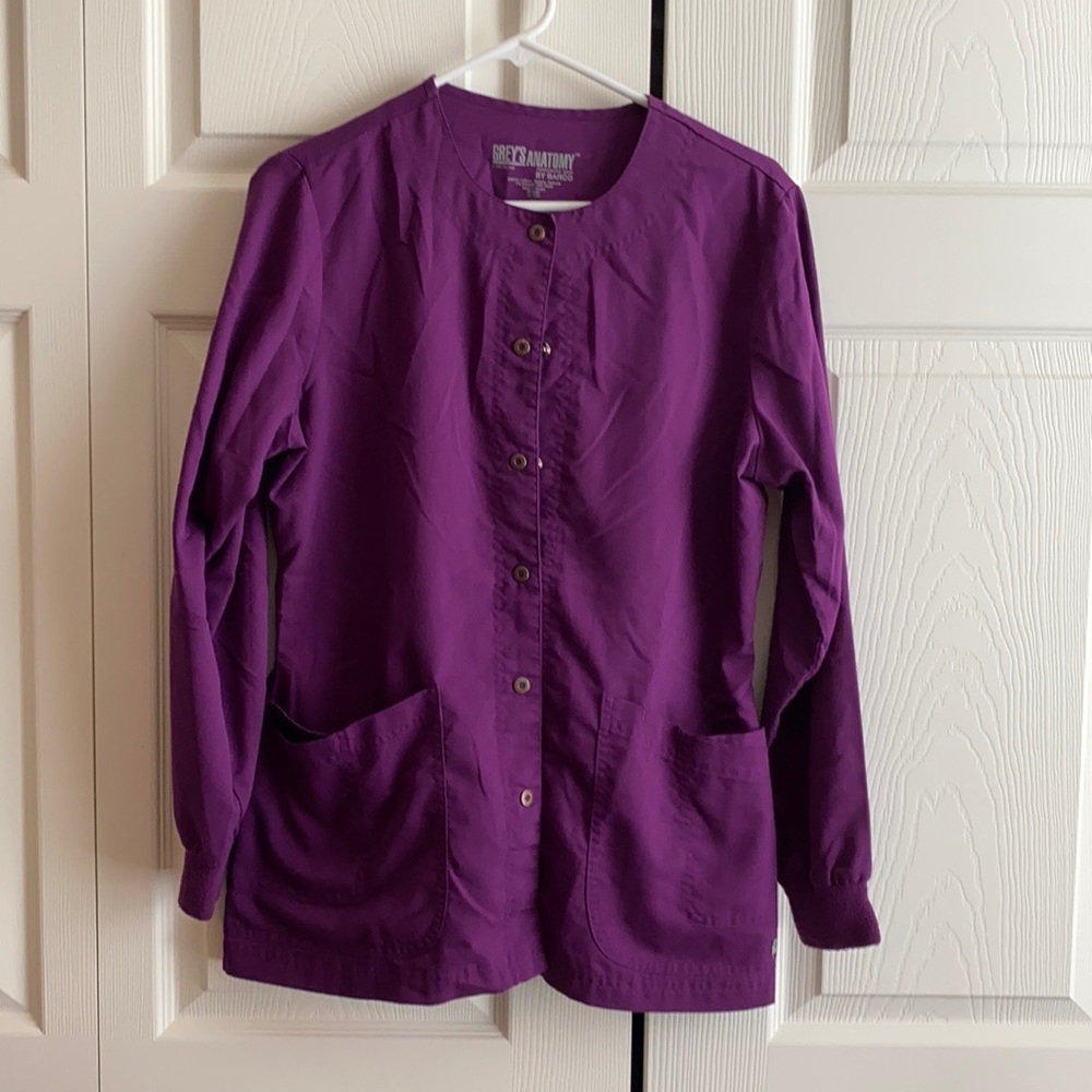 Grey’s Anatomy by Barco Scrub Jacket Small Eggplant